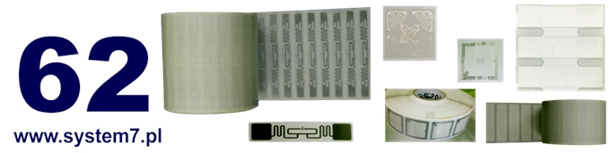 naklejka RFID cienka prostokątna, różne materiały, wymiary
